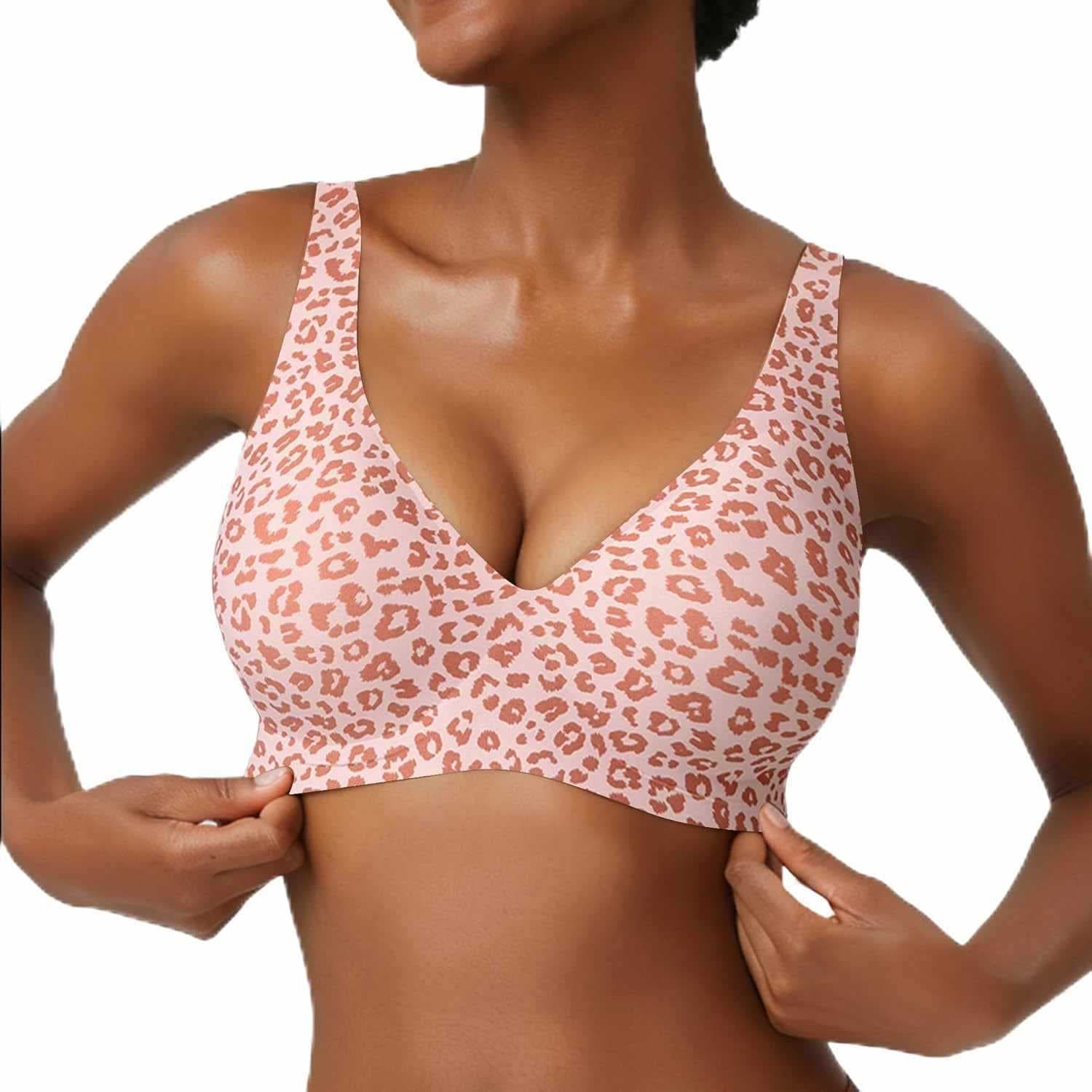 FITPPY Jelly Wireless Bras for Women No Underwire Deep V Push Up
