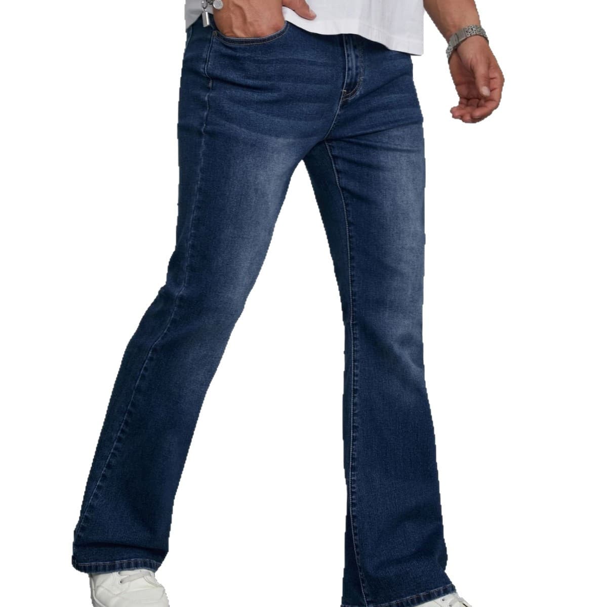 2025 New Trendy Fashion Denim Men's Slim Stretch Business Casual Versatile Flared Long Pants