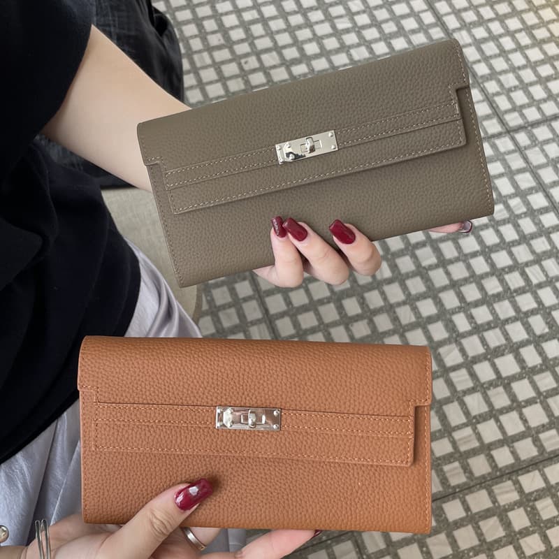 2026 New Top Layer Cowhide Handbag Women's Wallet Multifunctional Genuine Leather Long Wallet Premium Phone Bag