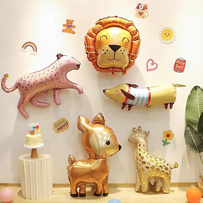 Separate Packaging Animal Theme Aluminum Film Balloon Baby Children Happy Birthday Party Props Background Decorative Arrangement