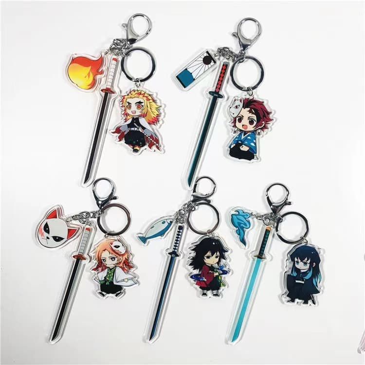 [Ghost Extinguishing Blade Keychain with Knife] Acrylic pendant for anime distribution, suitable for cross-border wholesale