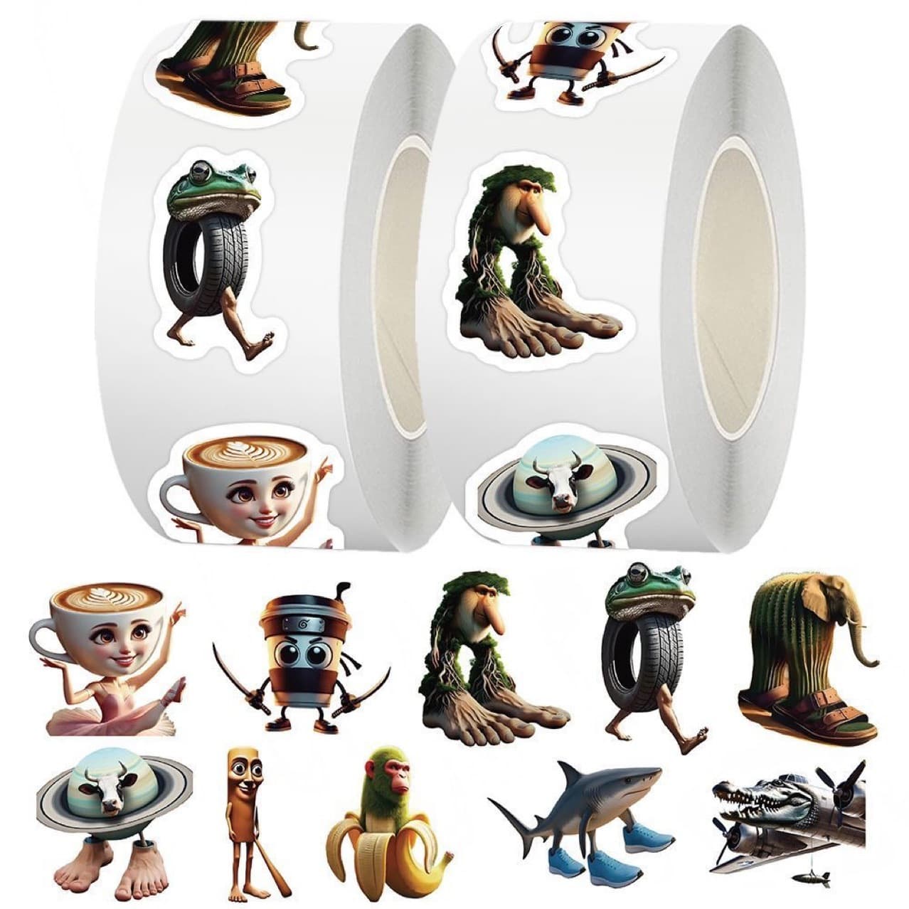 Foreign Hit Shanhaijing Scroll Stickers Creative Funny Whimsical Abstract Creative Decals Campus Humorous Decorations
