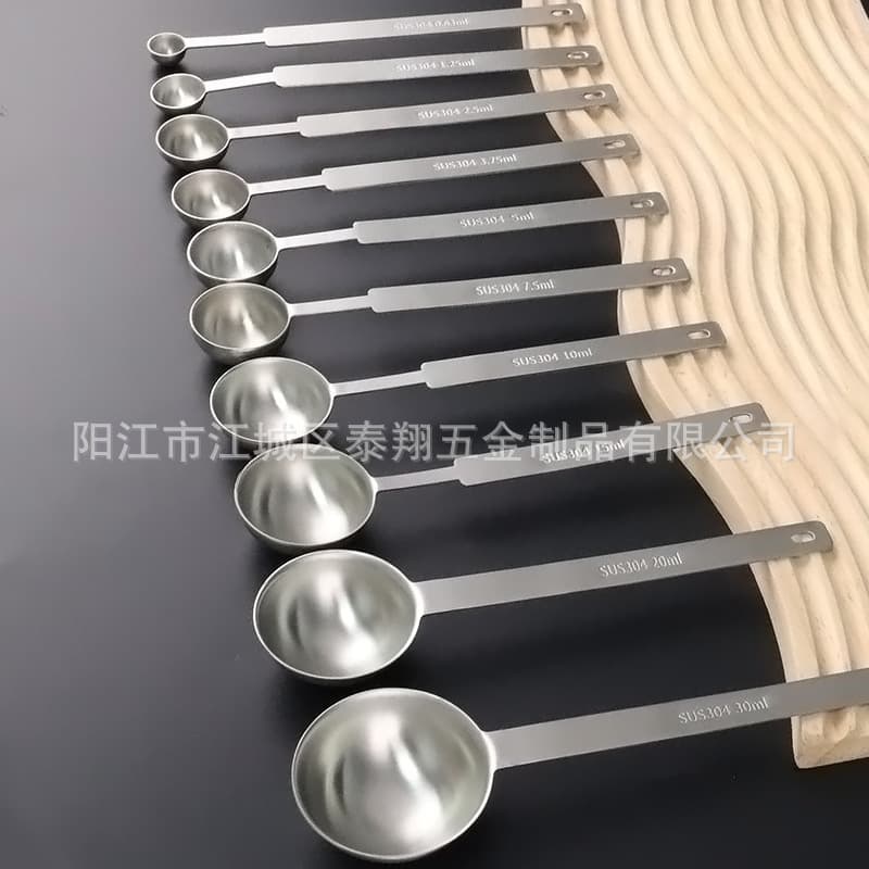 Long Handle 304 Stainless Steel Creative Coffee Milk Tea Spoon Kitchen Seasoning Measuring Spoon Modern Simple Style Adult Suitable