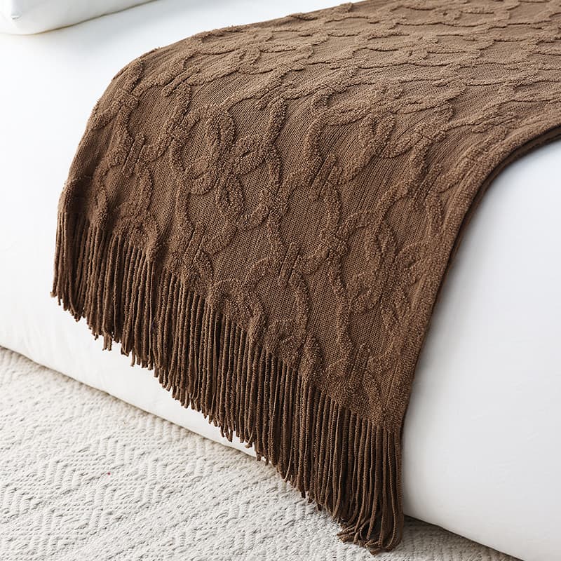 Nordic style knitted bed runner blanket soft furnishing fabric bed flag sofa decorative throw factory stock cross-border