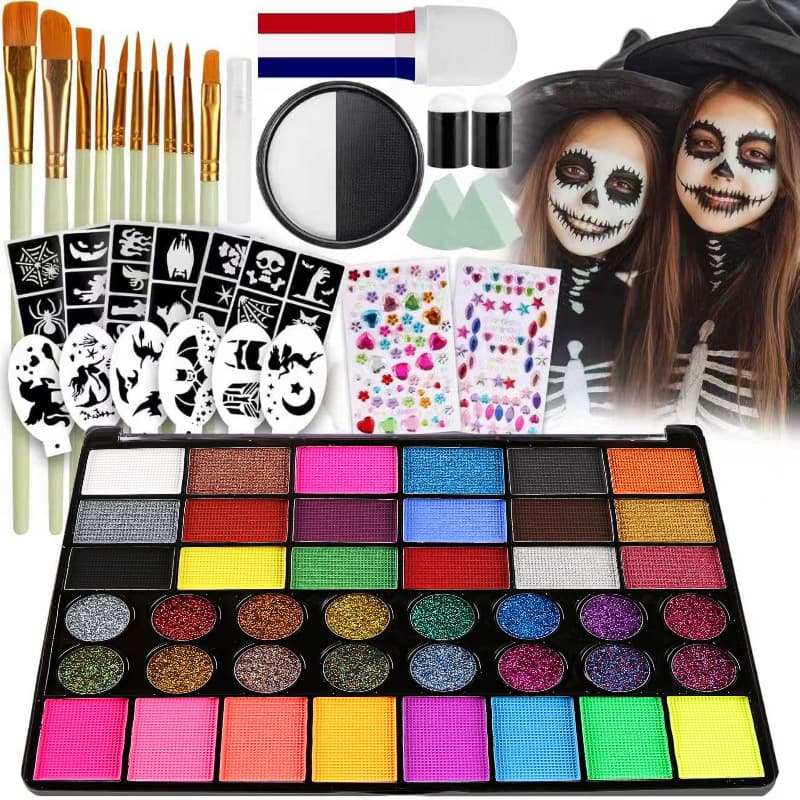 Cross-border new 42-color water-soluble body painting pigment set children's painting paste World Cup fans holiday style