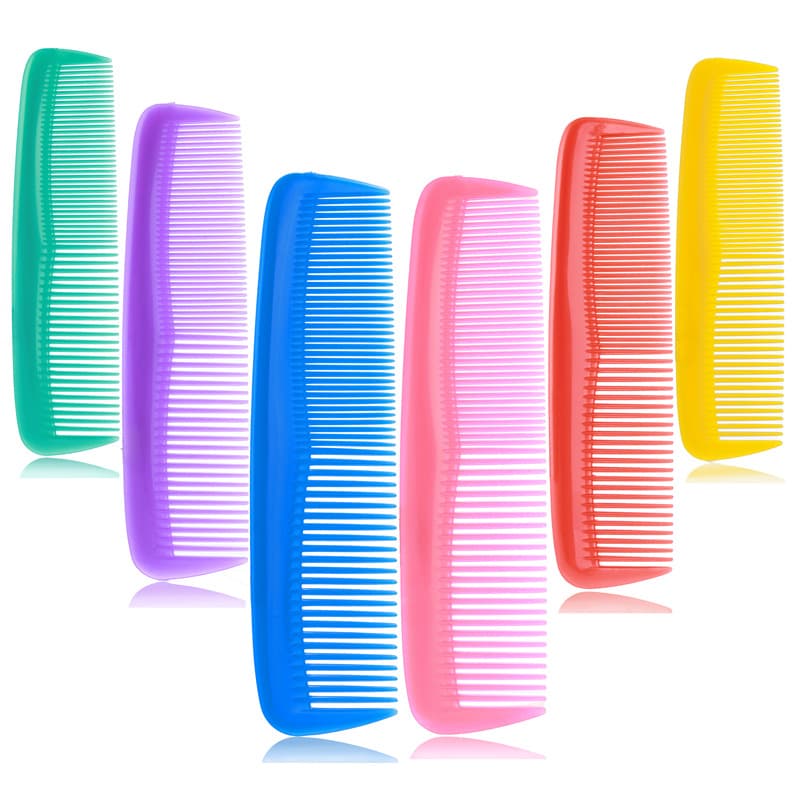 Portable Plastic Comb One-Piece Mini Row Comb Black Fine Coarse Tooth Hairdressing for Women Beauty Supplies