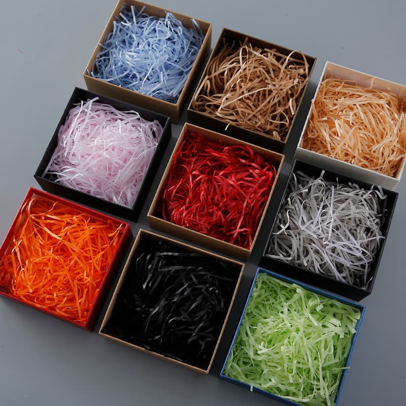 In Stock Raffia Colorful Shredded Paper Bulk Gift Candy Box Filling Decoration Raffia Paper Gift Box Decoration
