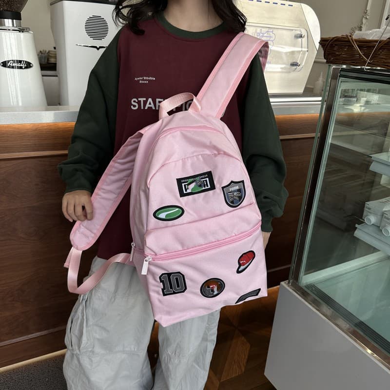 School bag 2025 new popular street photography junior high school college student backpack female fashion casual backpack travel bag male