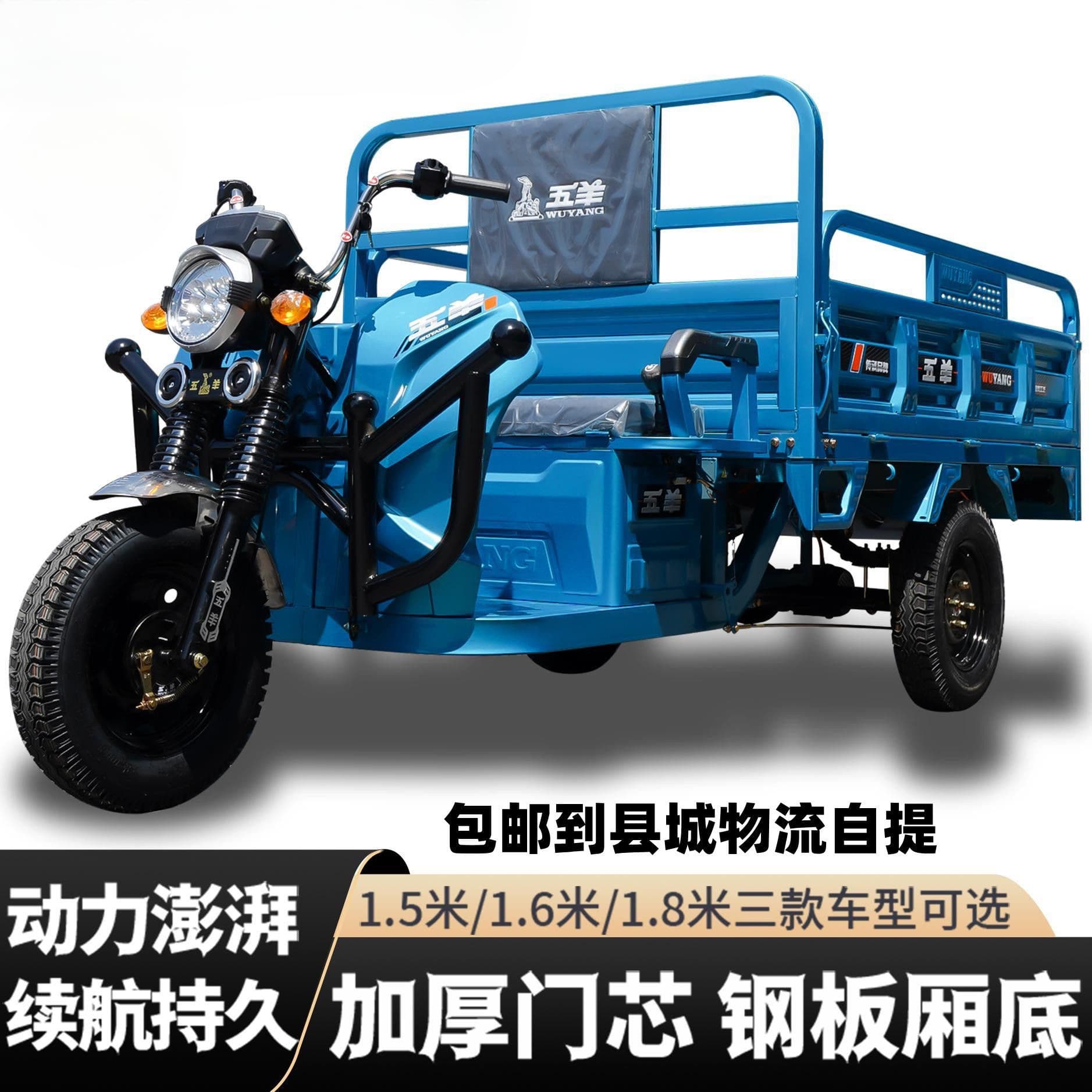 Wuyang Reinforced Electric Tricycle for Cargo, Mountain Climbing, Heavy Load, Agricultural Use, Vending, and Express Delivery