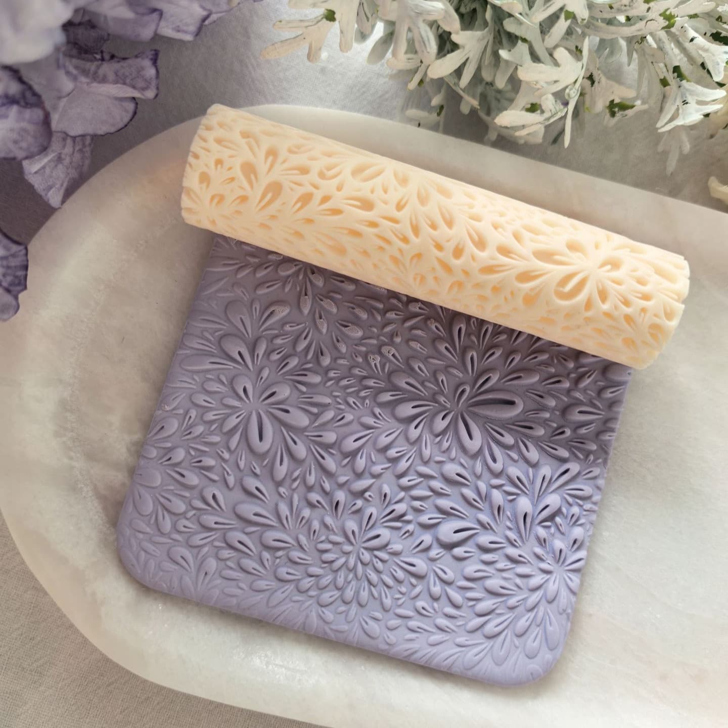 Cross-border geometric pattern texture soft clay texture roller high-precision texture roller earrings DIY