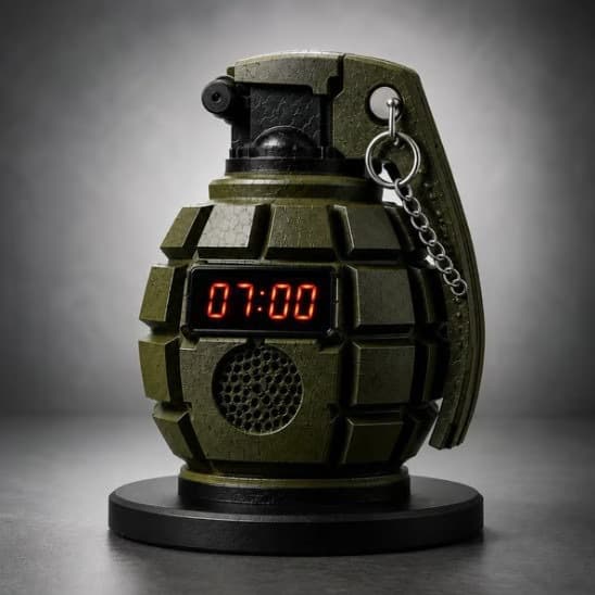 Cross-border New Grenade Alarm Clock Mini Creative Grenade Alarm Clock Ornament Resin Craft