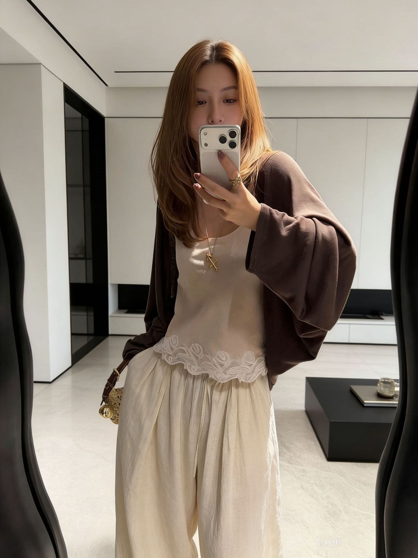 French Linen Sun Protection Batwing Sleeve Cardigan Casual Knit Cover-Up Women's Mid-Length Loose Thin Jacket 6104