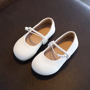 Spring/Autumn Square Toe Girls Leather Shoes White Princess Shoes Little Girls Middle Big Kids Dance Shoes Cartoon Performance Shoes Drop Shipping