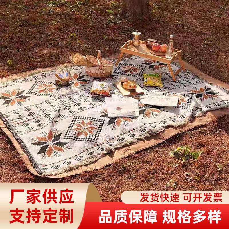Custom-made American-style outdoor camping blanket, Bohemian ethnic style picnic mat, tablecloth, sofa blanket, tapestry, covercloth