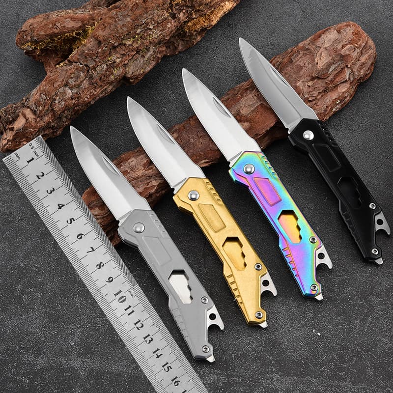 Factory hot-selling outdoor folding knife multi-functional mini knife camping camping fruit knife portable self-defense knife