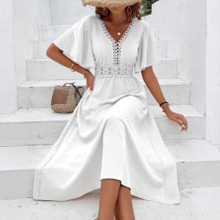 Women's Cardigan Lace Patchwork Plus Size New Beach Vacation Long Sun Protection Cover-Up