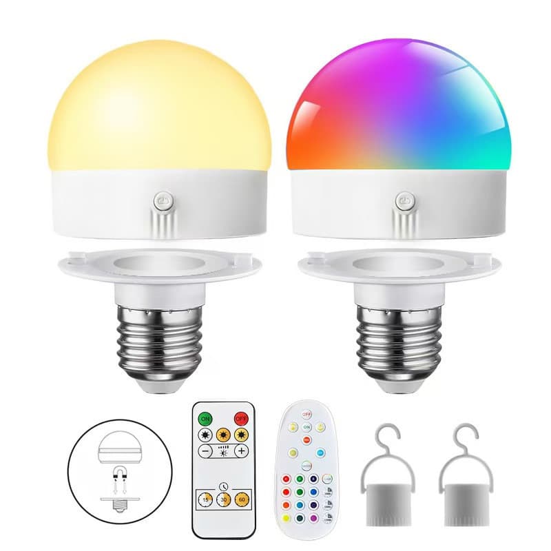 Cross-border LED Rechargeable Bulb Magnetic Wireless Wall Light Three-color Dimming with Remote Timer Factory Wholesale