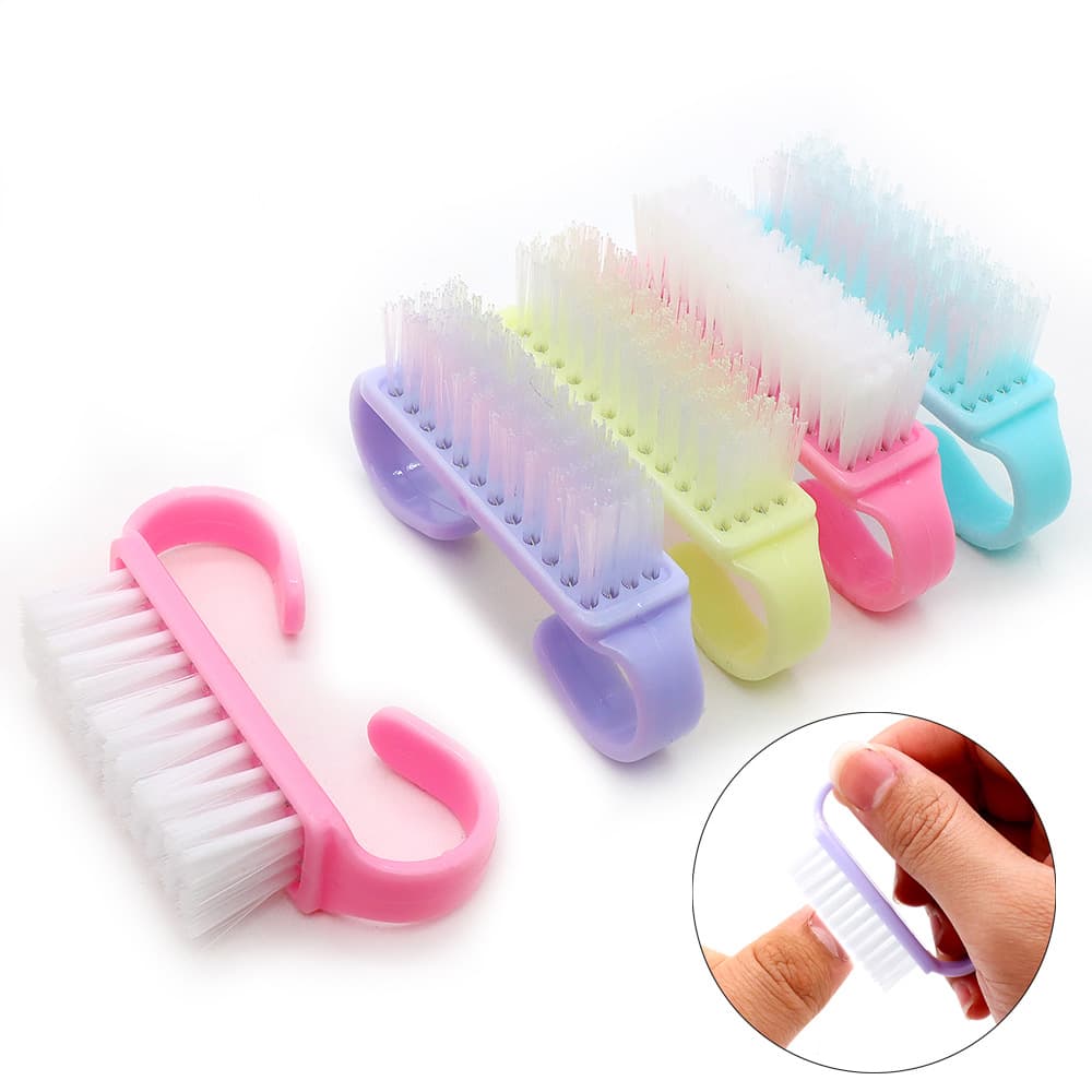 Factory Direct Macaron Color Nail Brush Small Horn Brush Multi-Functional Plastic Dust Brush Nail Cleaning Brush