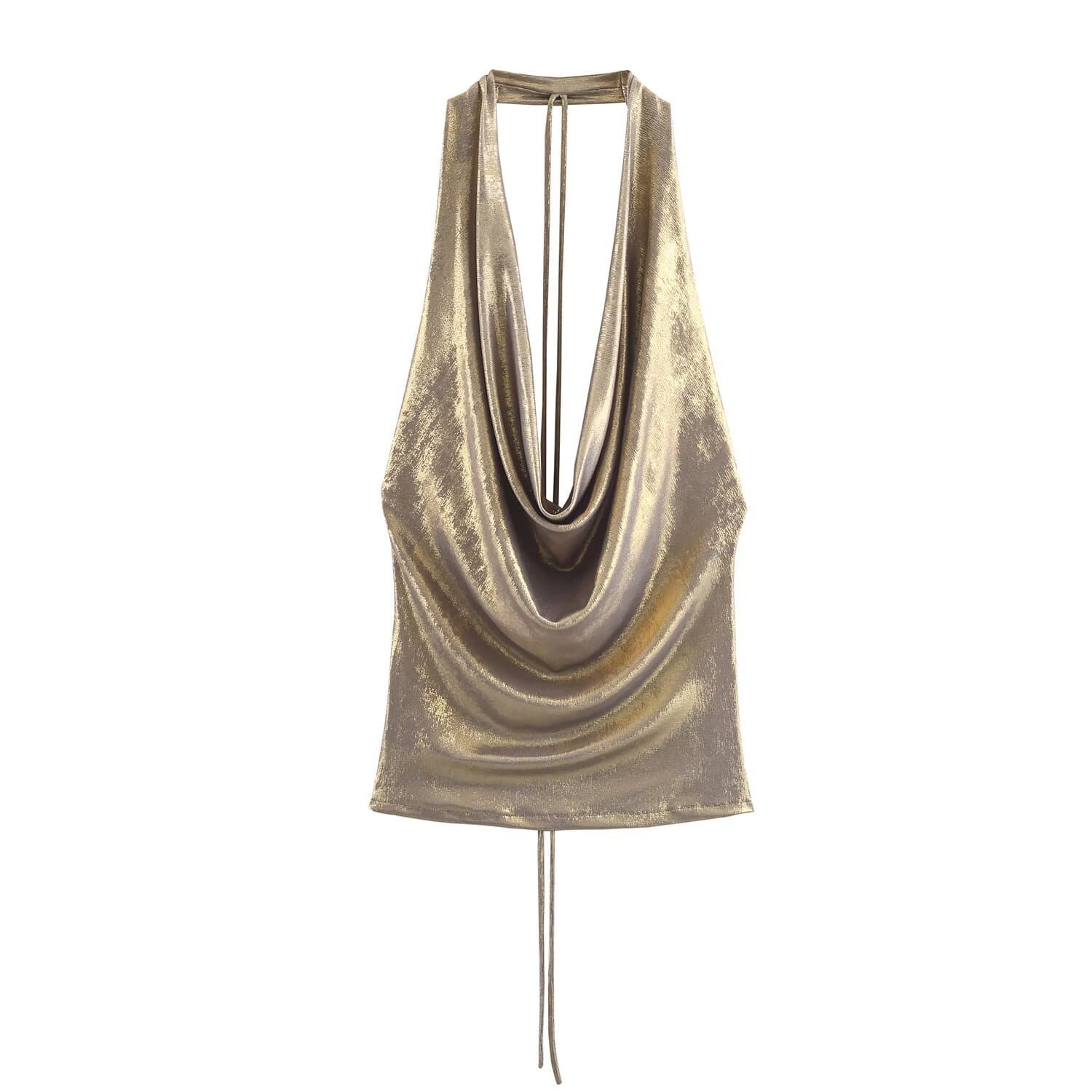 Wholesale European and American Style Women's Clothing, Fashionable and Versatile Drapey Halter Neck Top for Work