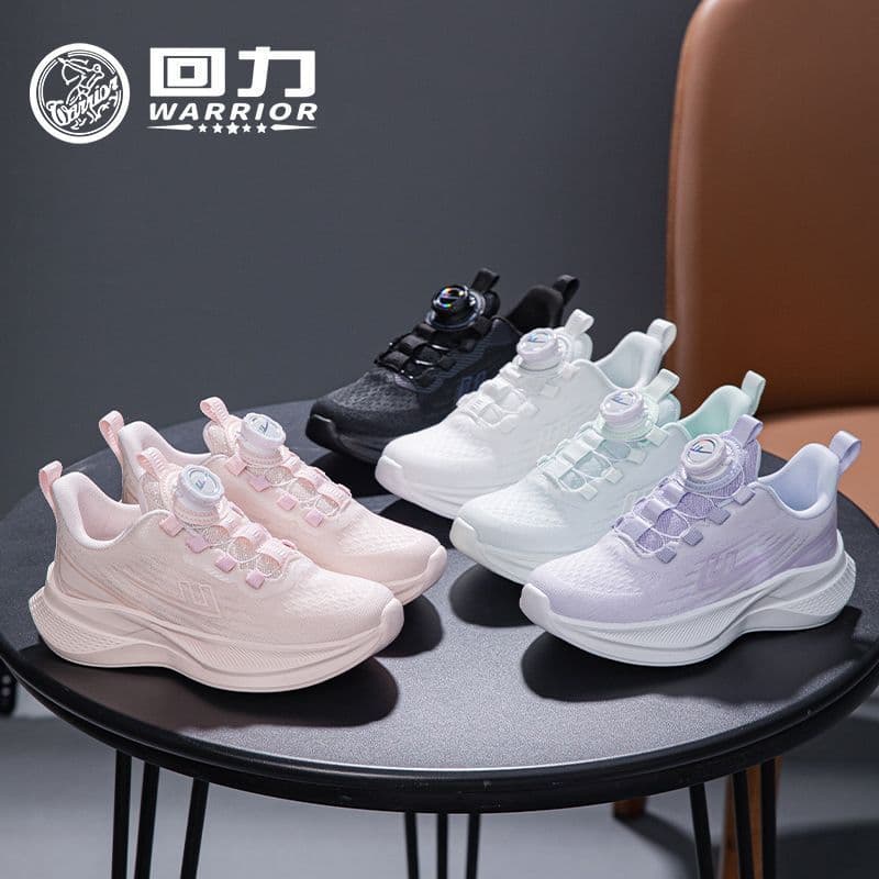 Warrior Kids Casual Sports Shoes 2026 Spring New Boys Wear-Resistant Shoes White Girls Running Shoes