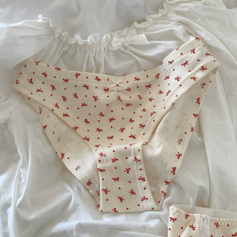 New Women's Underwear with Bowknot, Cotton French Style, Daily Comfort, Cute, Breathable, Elastic Underwear for Girls