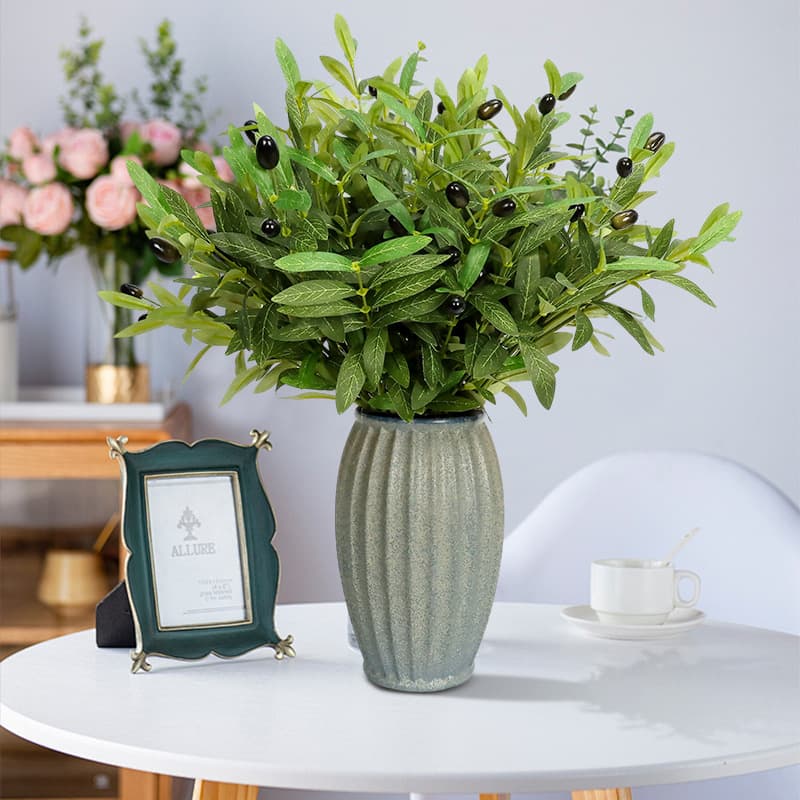 Wholesale Artificial 6-Branch 10-Branch Olive Branch Wedding Decoration Accessories Living Room Display Artificial Olive Tree Leaves