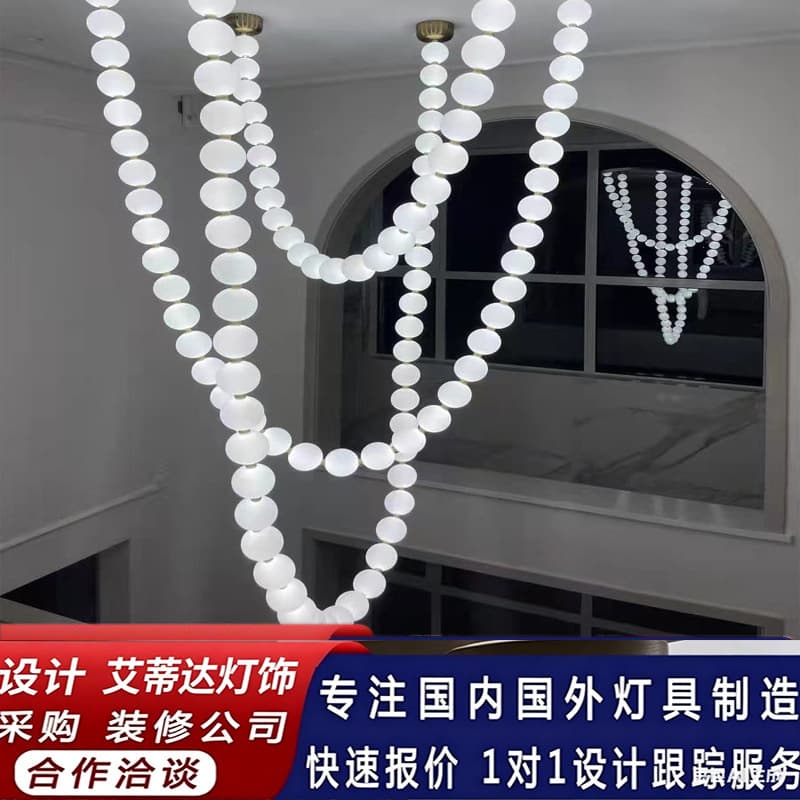 Designer Pearl Necklace Pendant Light for Bar, Clothing Store, Cafe, Exhibition Hall, Showroom, Living Room, Cafe Chandelier