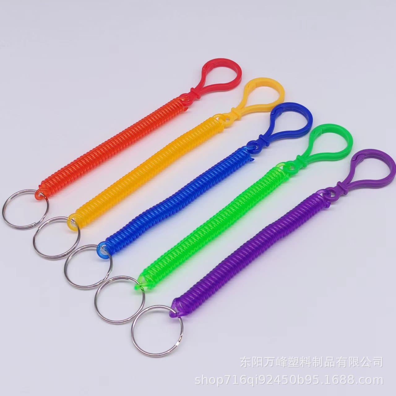 Plastic Spring Cord EVA Spring Keychain Children's Bouncing Ball Flash Ball Anti-Lost Wrist Strap Small Hanging Strap Source Factory