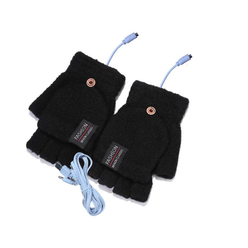 Cross-border e-commerce products are hot-selling in winter: heat-generating and warm flip-top gloves with USB touchscreen heating.