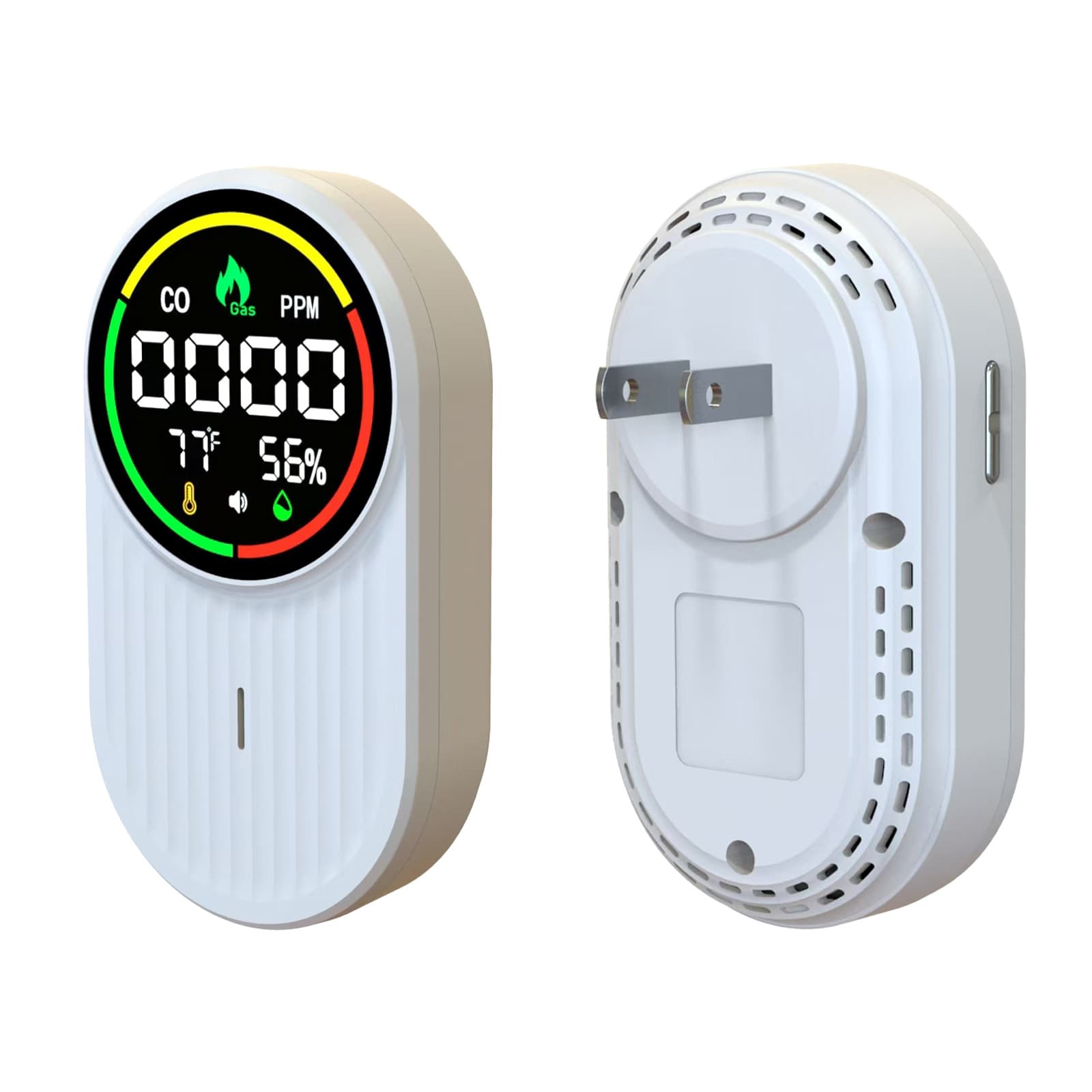RV 4-in-1 Combustible Gas, Temperature, and Humidity Detector with Smart Strong Plug Carbon Monoxide Alarm