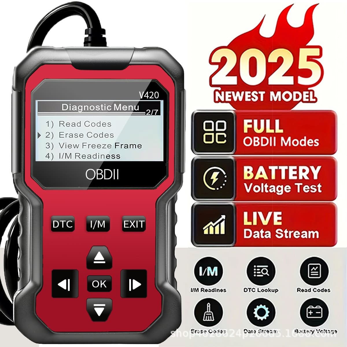 OBD2 car diagnostic instrument V420 multi-function code reading and clearing engine fault detector multi-language