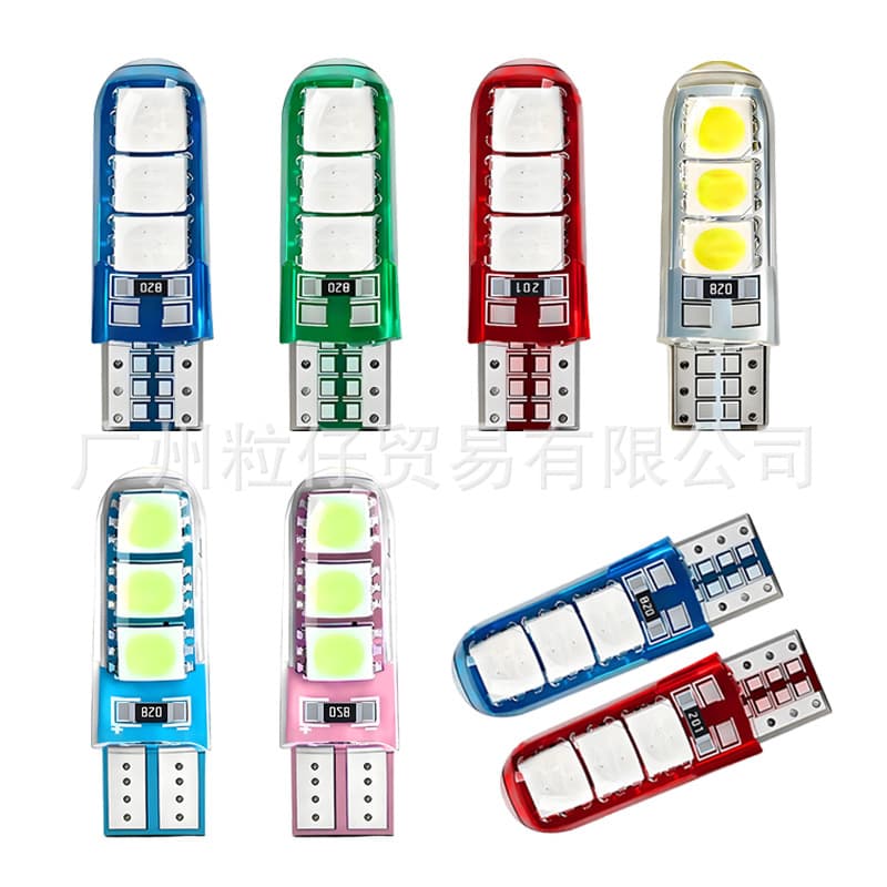 Car LED Bulb T10 5050 6SMD License Plate Light High Brightness LED Position Light Crystal Light Silicone Light