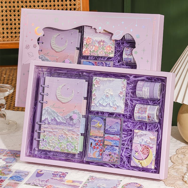 Light and Shadow Dream Painting Retro Oil Painting Scrapbook Set Gift Box, Cute Girl Scrapbook, Girl Birthday Gift Commemoration