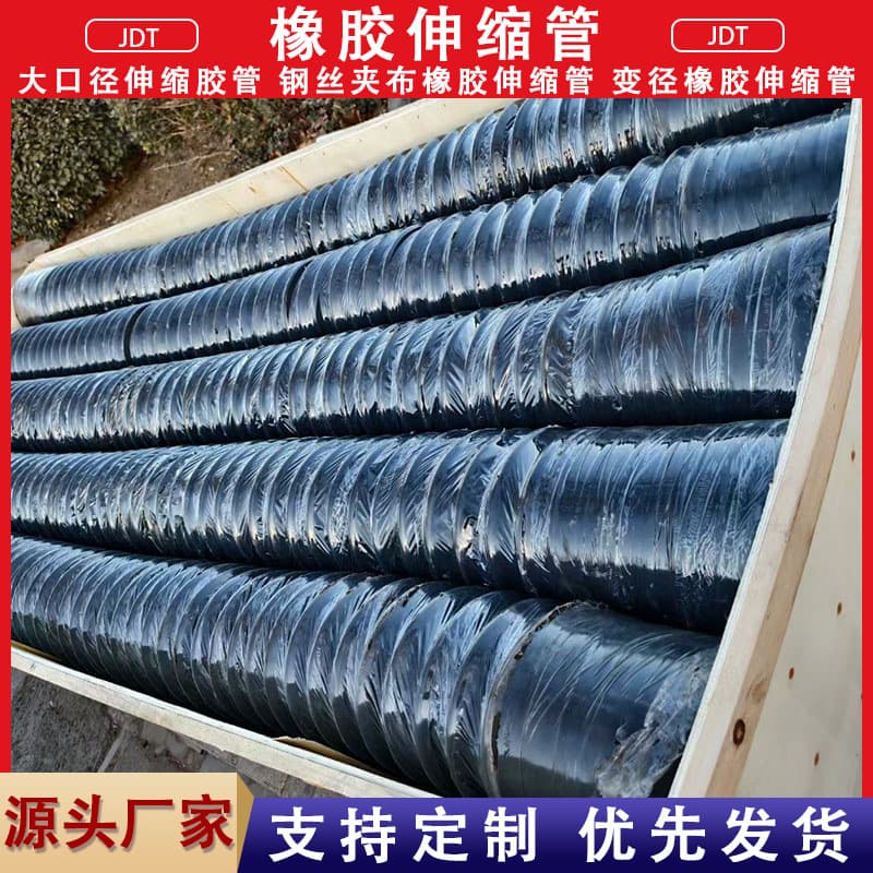 Rubber Expansion Joint, Steel Wire Reinforced Ventilation Hose, Flange Connected Corrugated Soft Hose, High-Temperature, Wear, and Corrosion Resistant