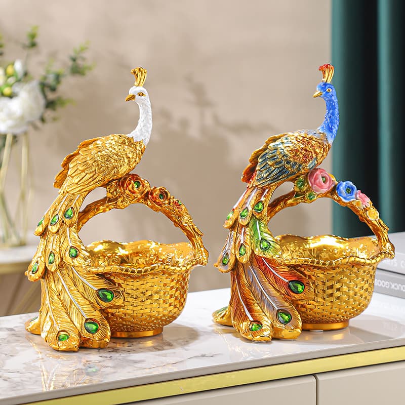 Peacock Key Holder Entryway Decoration Home Ornament High-End Luxury Living Room Coffee Table Decor Housewarming Gift
