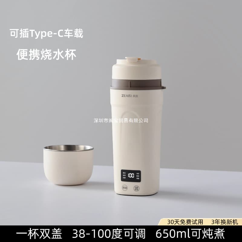 German Instant Heat Portable Boiling Cup Small Mini Boiling Kettle Travel Car Heating Insulated Electric Thermos