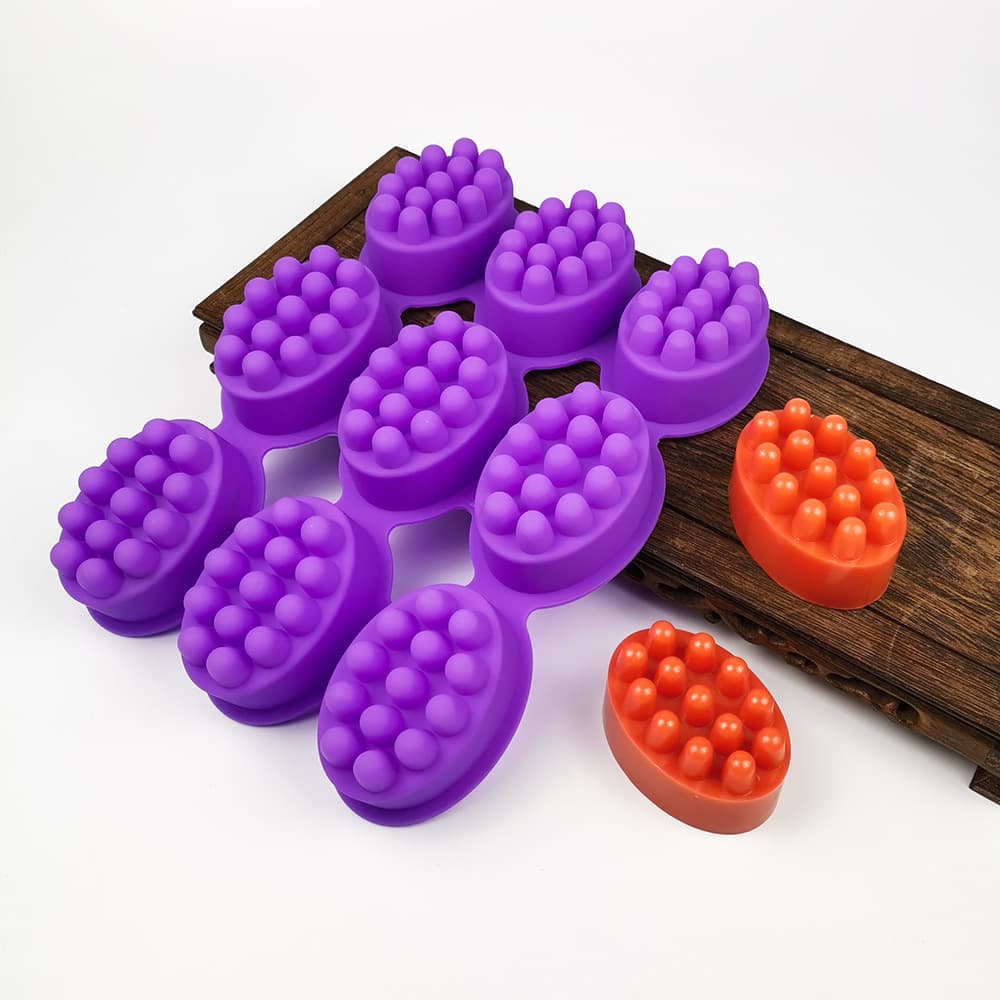 9-Hole Silicone Soap Mold Oval Massage Soap DIY Handmade Soap Mold Modern Simple Style Baking Cake Mold European Market