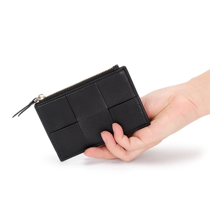 Coin purse women's sheepskin braided short 2026 new small wallet multi-card slot bag genuine leather fashion small card bag