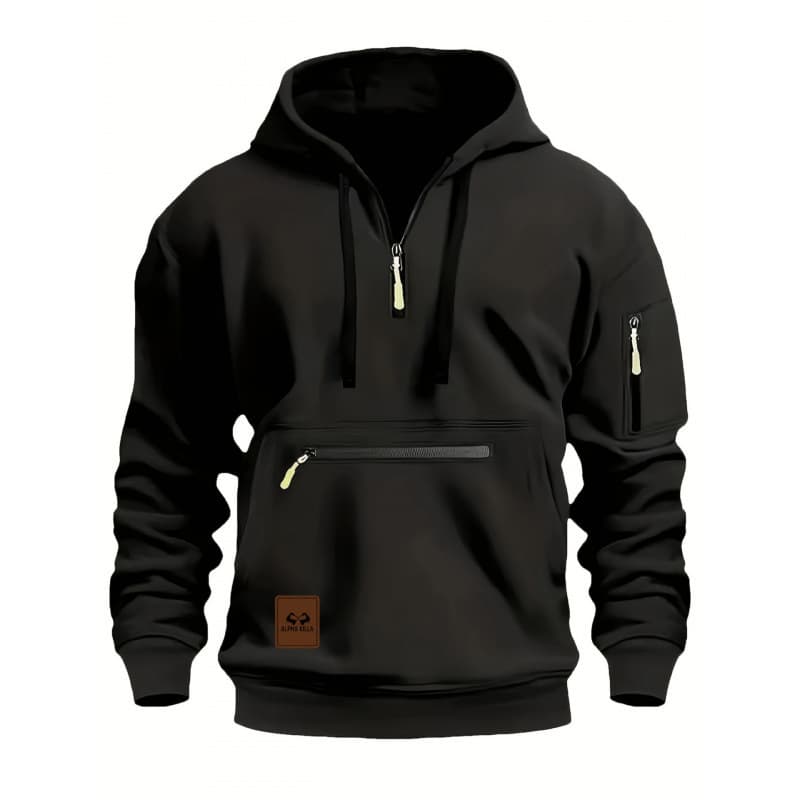 Fall/Winter Cross-Border Best Seller European Size Trendy Premium Hoodie for Men with Belly Zipper Pullover