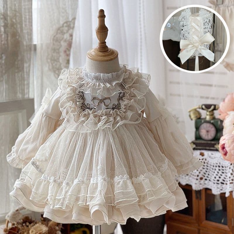 Girls Lolita Princess Dress Spring Summer New Baby Wedding Dress Princess Spanish Formal Dress Girls Tulle Dress