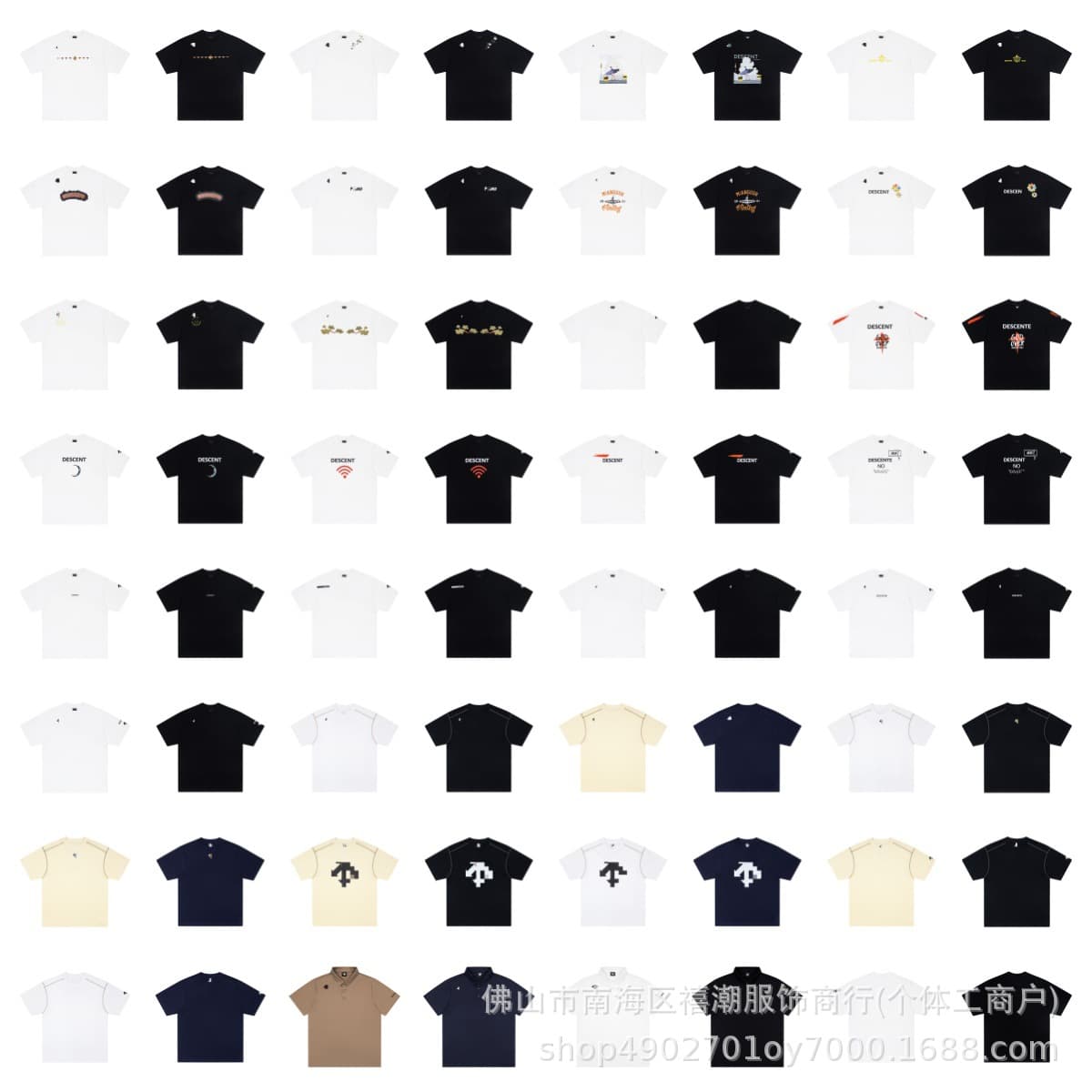 Cross-border SS High Version Descente Summer Bestseller Classic Logo Print Three-Arrow Short Sleeve T-Shirt for Men and Women
