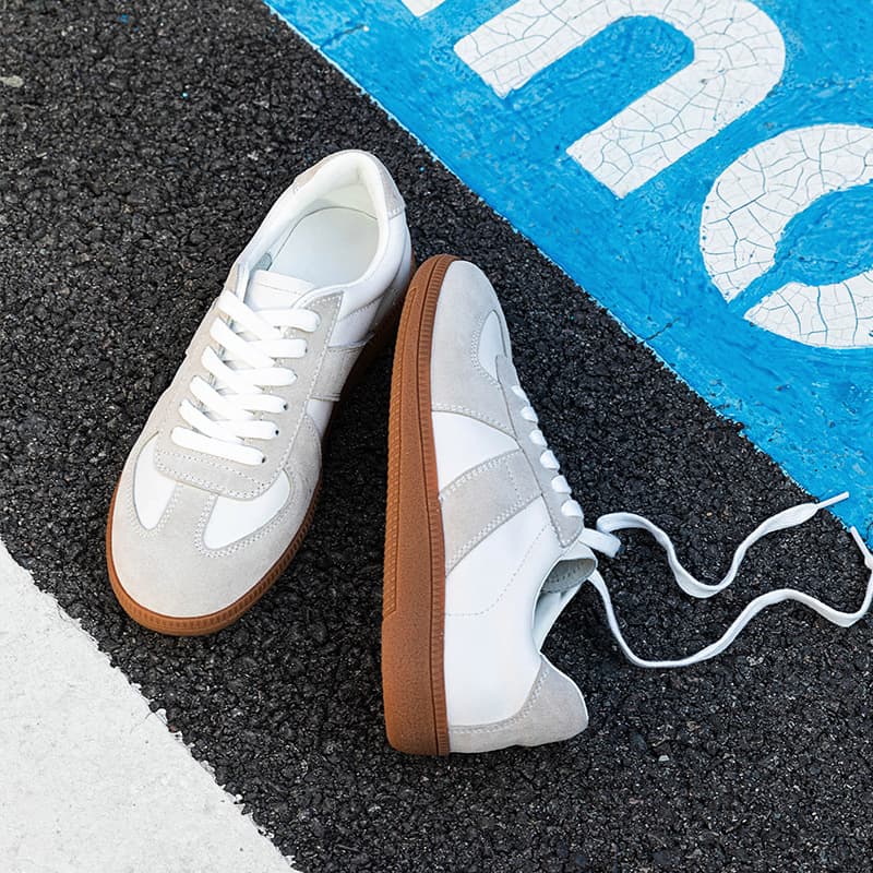 2023 New German Training Shoes Women, Genuine Leather Upper with Sheepskin Lining, Real Leather Sneakers Sports Flats for Women
