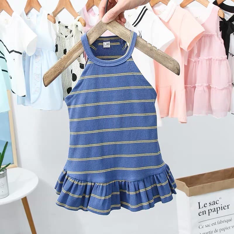 Children's Fashionable Girl Dress 2026 New Korean Style Strappy Vest Dress Baby Summer Princess Dress Trendy