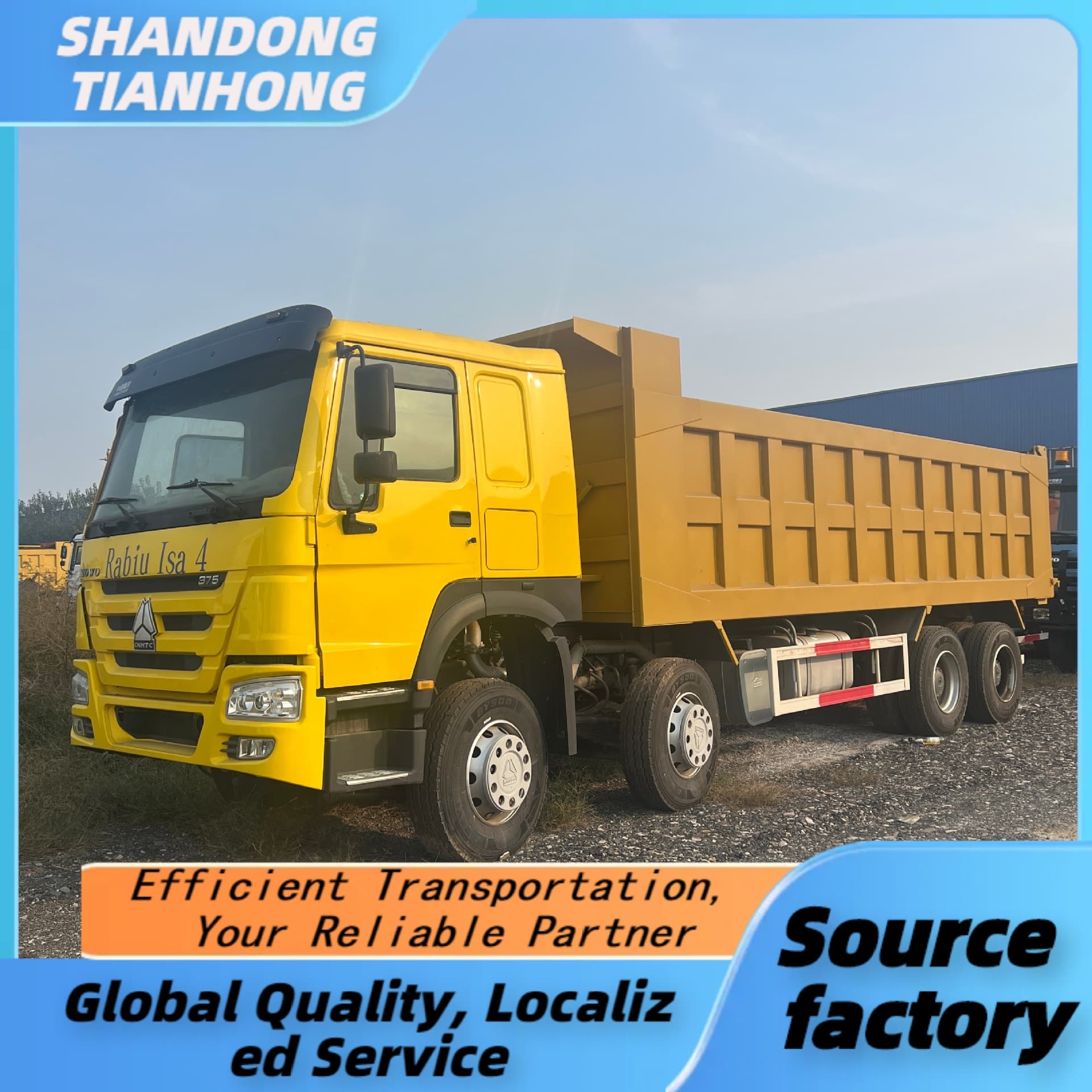 Manufacturer Exports and Sells Remanufactured Howo 8X4 Heavy-Duty Self-Loading Dump Trucks for Engineering Transport