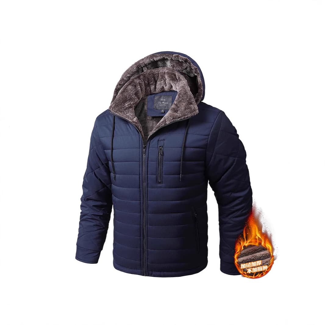 Cross-border 2026 new men's removable hooded winter thickened jacket trendy autumn and winter hooded work jacket