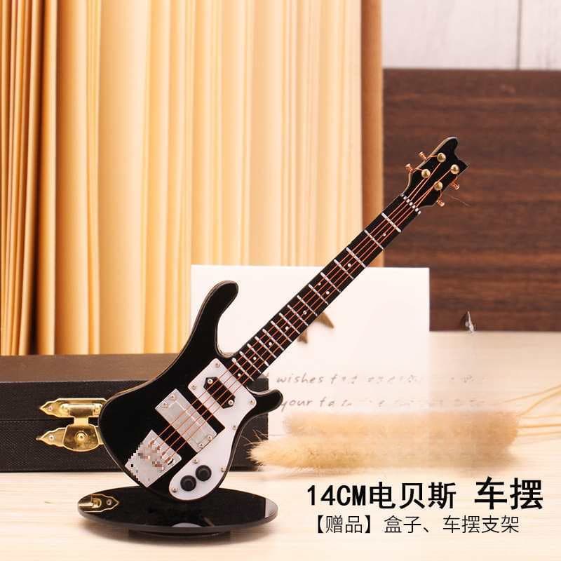 Wholesale Guitar Car Decoration Mini Wooden Violin Ukulele Electric Guitar Electric Bass Piano Model Cake