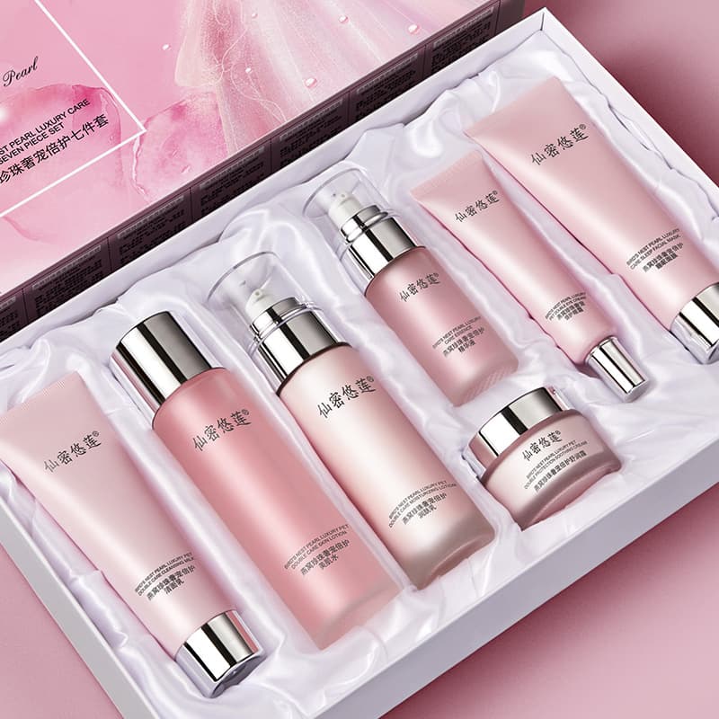 Xianmiyoulian Bird's Nest & Pearl Luxury Care 7-Piece Set, Toner & Emulsion Set, Moisturizing & Hydrating Skincare Set