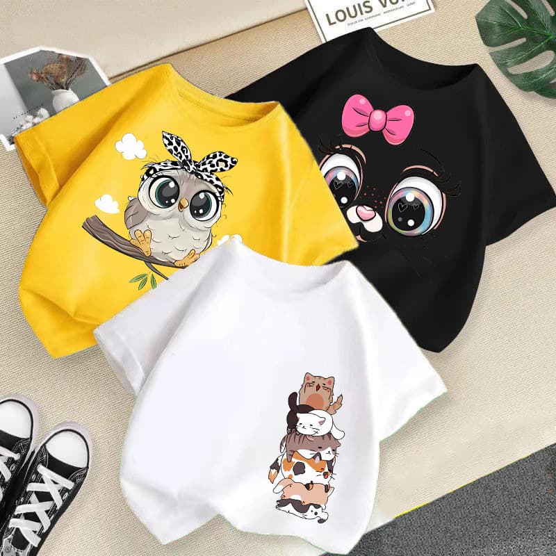 Cross-Border Girl T-Shirt Short Sleeve 2026 Summer New Stylish Children's Top Boy Short Sleeve Kids Summer Clothes