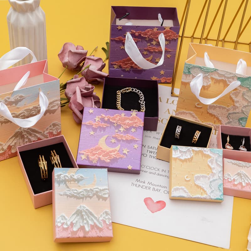 Factory stock jewelry box, lid and base, ink, ring, necklace, bracelet, earring, accessory packaging box, handbag