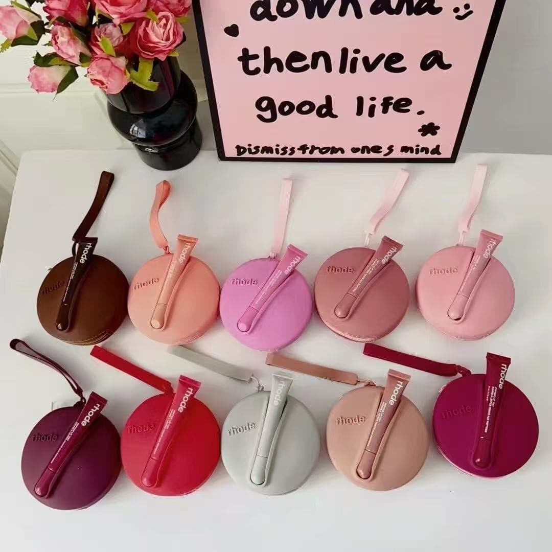 Rhode round bag makeup storage bag change portable wallet new fashion trend silicone zipper handbag